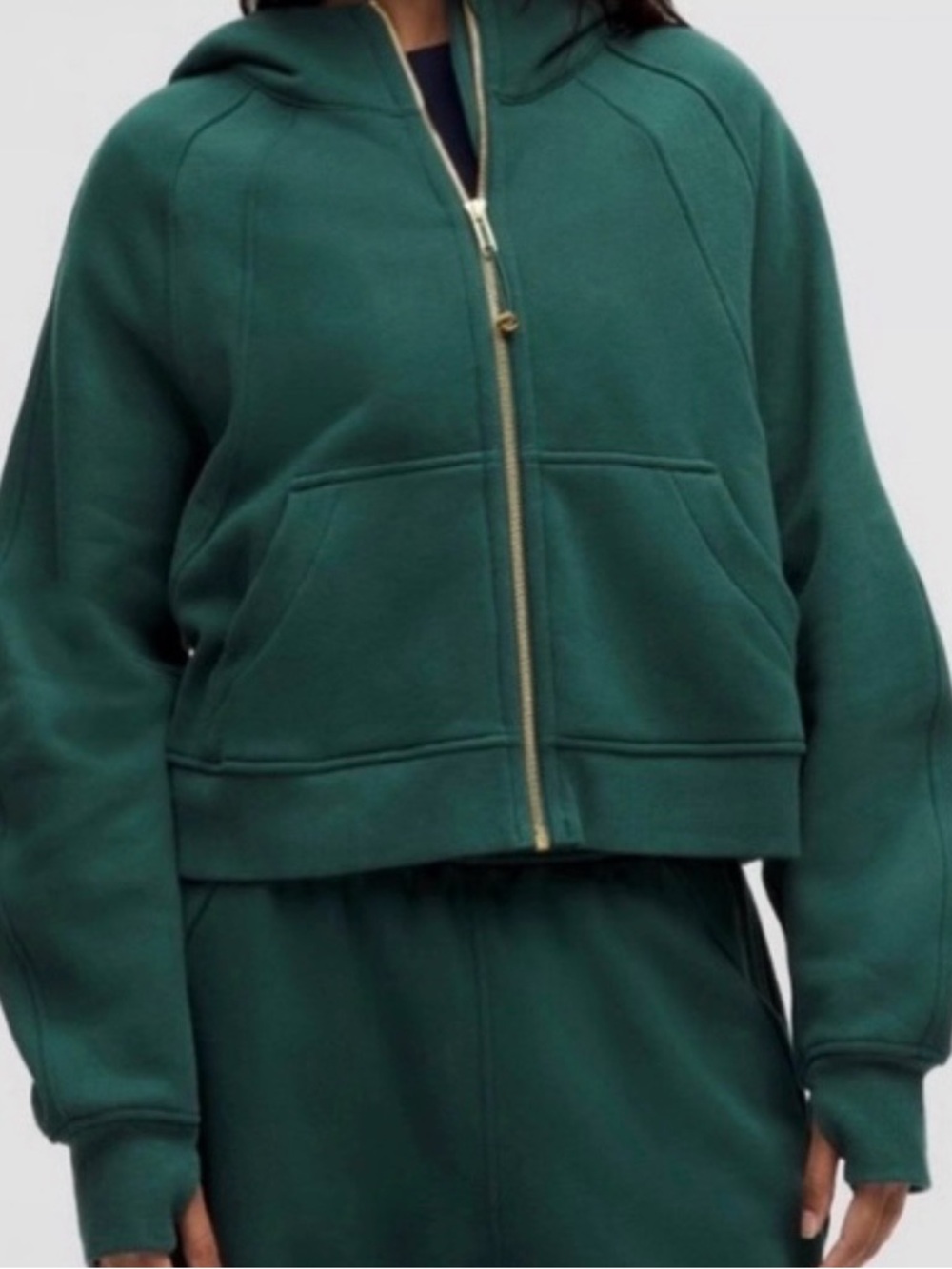 lululemon athletica Forest Green Zip Hoodie